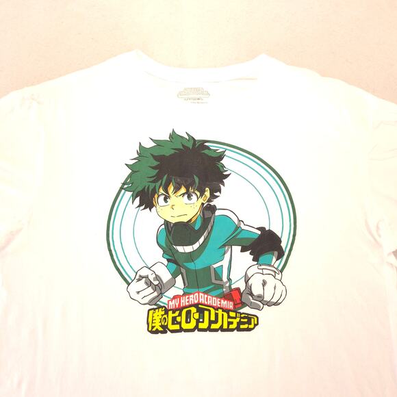 My Hero Academia Anime Crew Neck Short Sleeve Graphic T Shirt Mens Size XL White - Picture 1 of 9